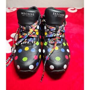 Skechers Uno Stand On Air Women’s 6.5 Black Multicolor Polka Dot Sneakers SN...